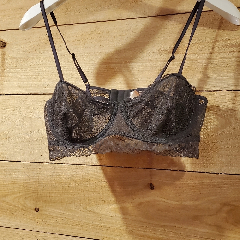 Candie's Dark Gray Lace Bra